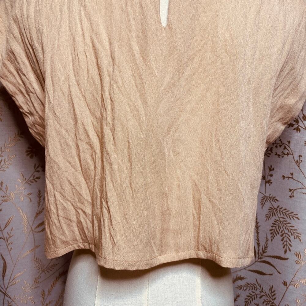 Minimalist Crop Top in Beige - Women's Sleeveless Tee - Picture 8 of 10